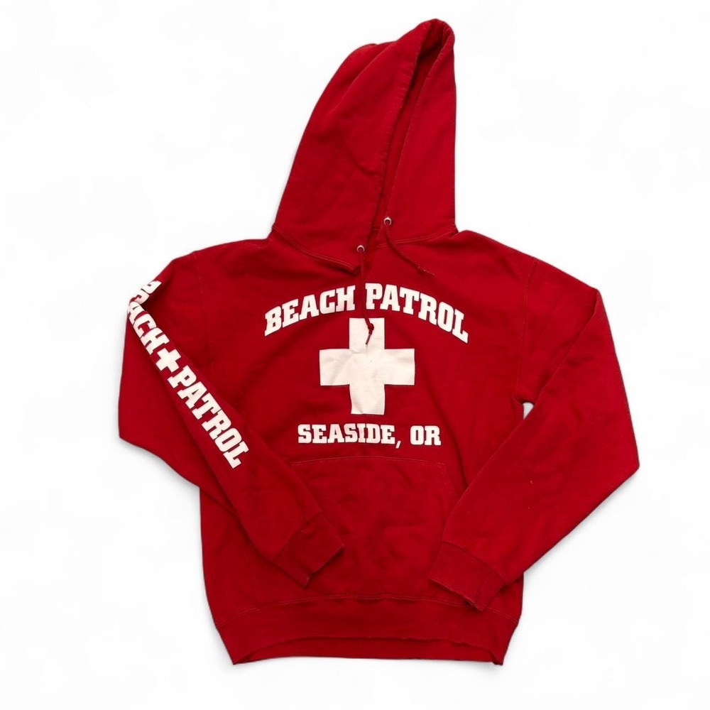 Lightweight unisex red beach patrol hoodie